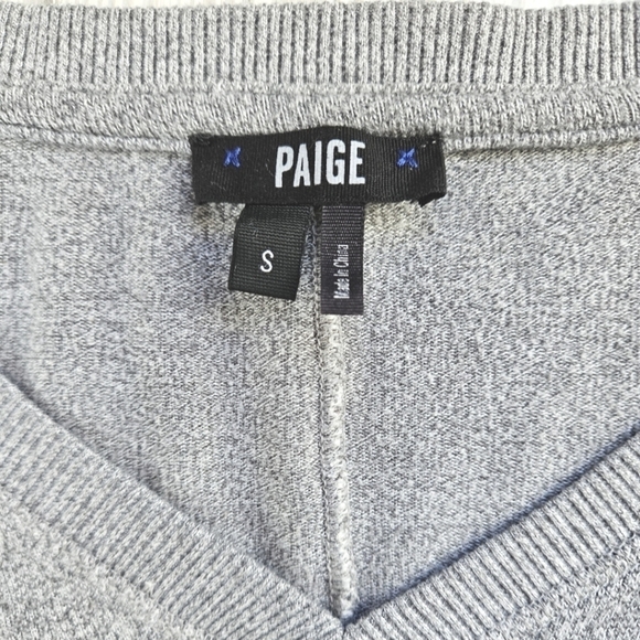 PAIGE Arizona Long Sleeve V Neck Top in Null Gray Size Small - Picture 12 of 13